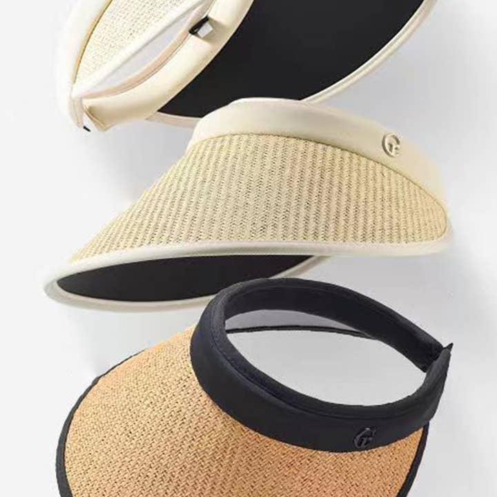 ACCITY - Wholesale Visor - Women's - TWO TONE STRAW VISOR HAT_CWAH04675