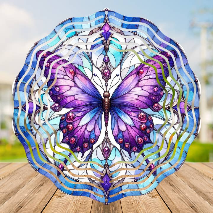 Prism Butterfly #7 8" Wind Spinner Sublimation Transfer for wholesale by Fun-R-We Creations & Co. Ltd.