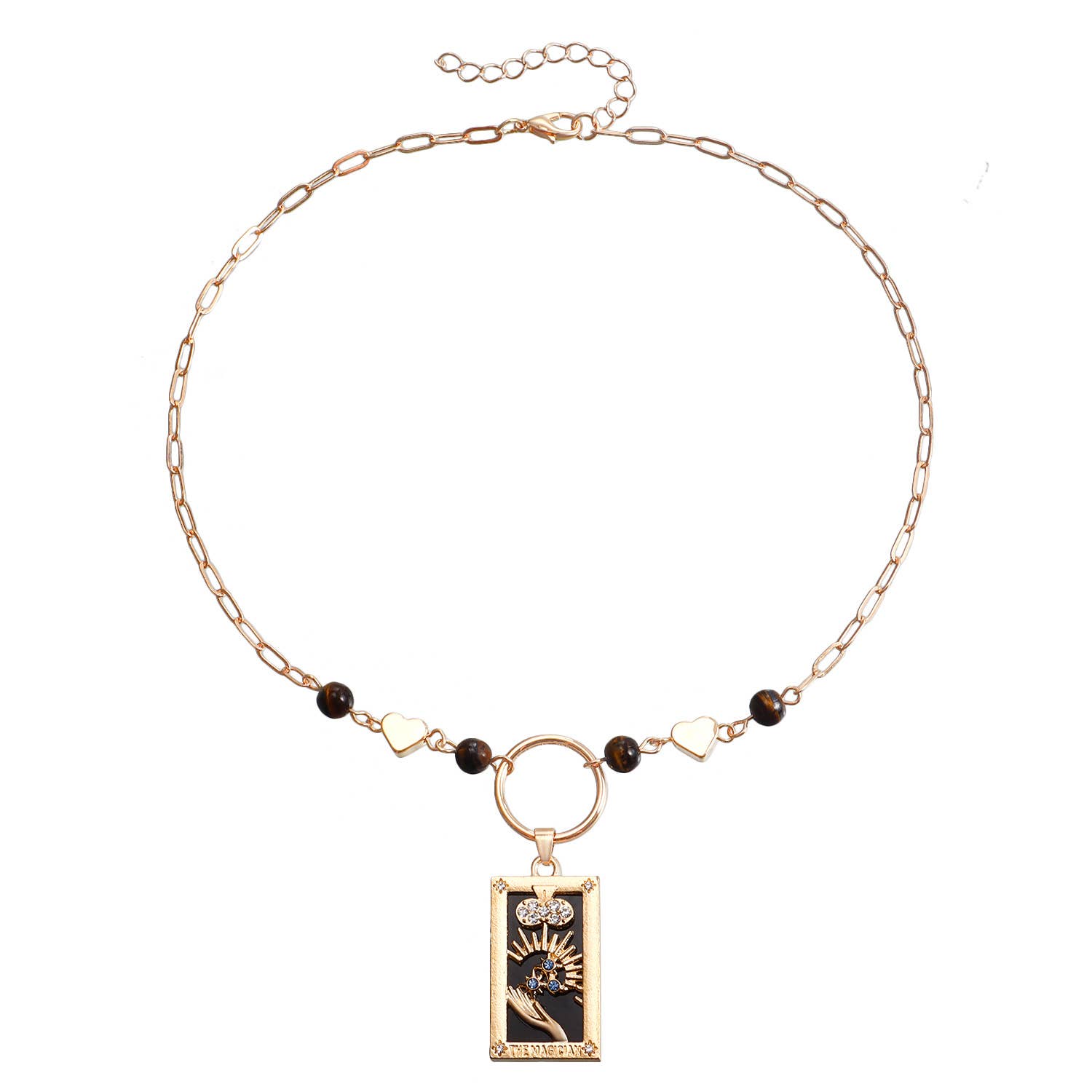 Gemscape UK - Wholesale Pendant/Charm Necklace - Tarot Design Beaded Necklace with Crystal -Trendy Jewelry15