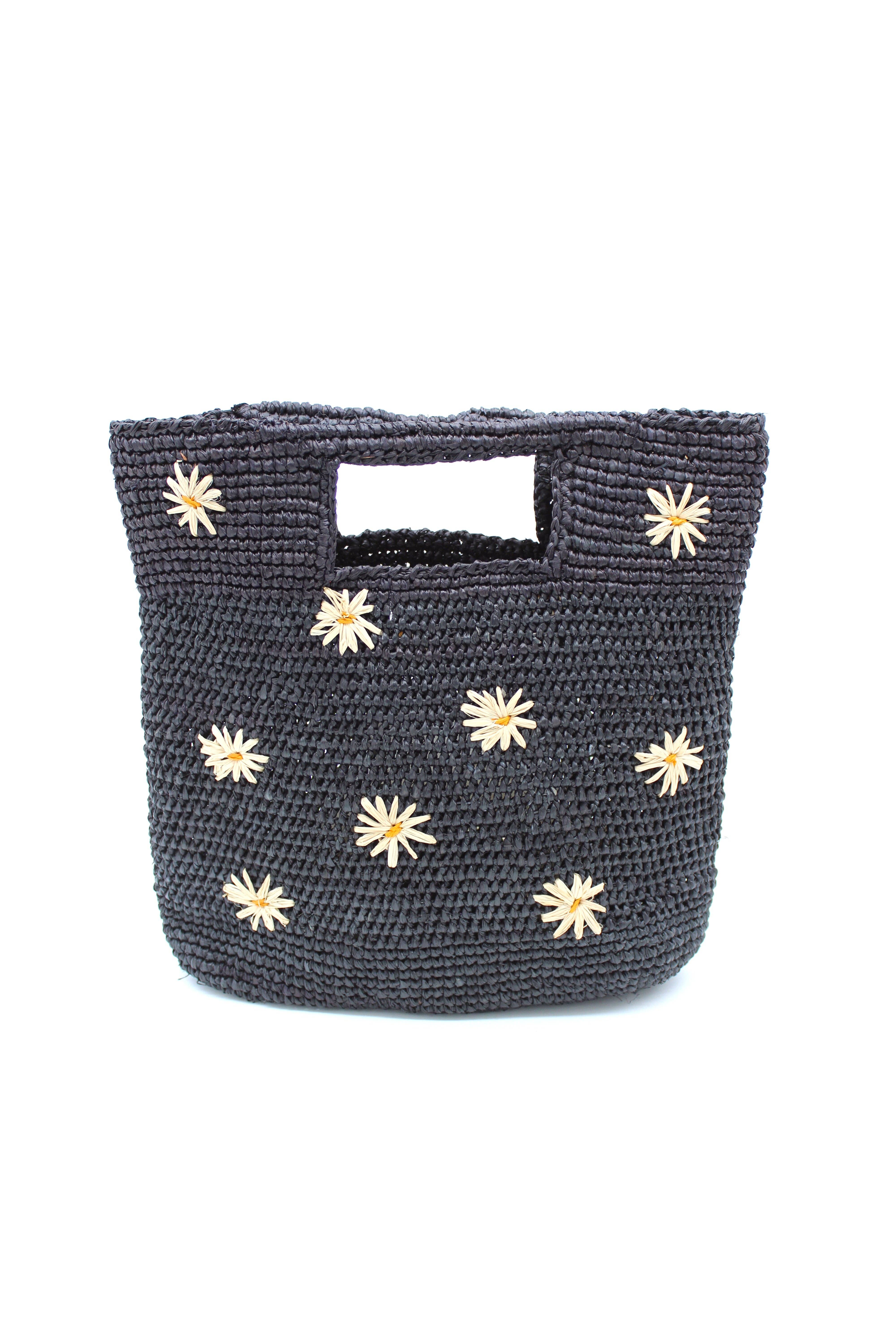 Shebobo - Wholesale Beach Bag - Mini ConCon Daisy Flower Crochet Petite Straw Basket Handbag1