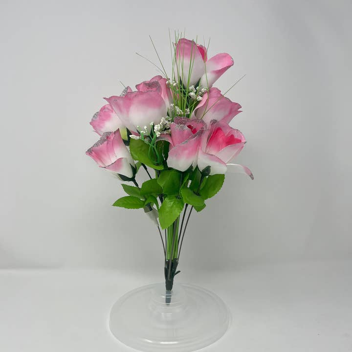 USA HomeMax - Wholesale Artificial flowers - 12pc Plastic Rose Assorted Colors4