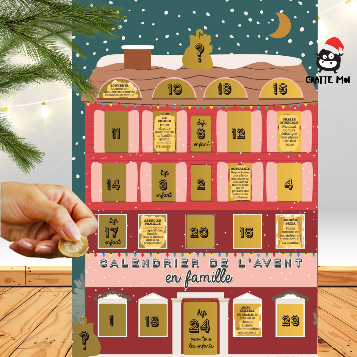 GRATTE MOI papeterie – Calendário do advento por atacado – Calendário do Advento em família - Espere pelo Natal10