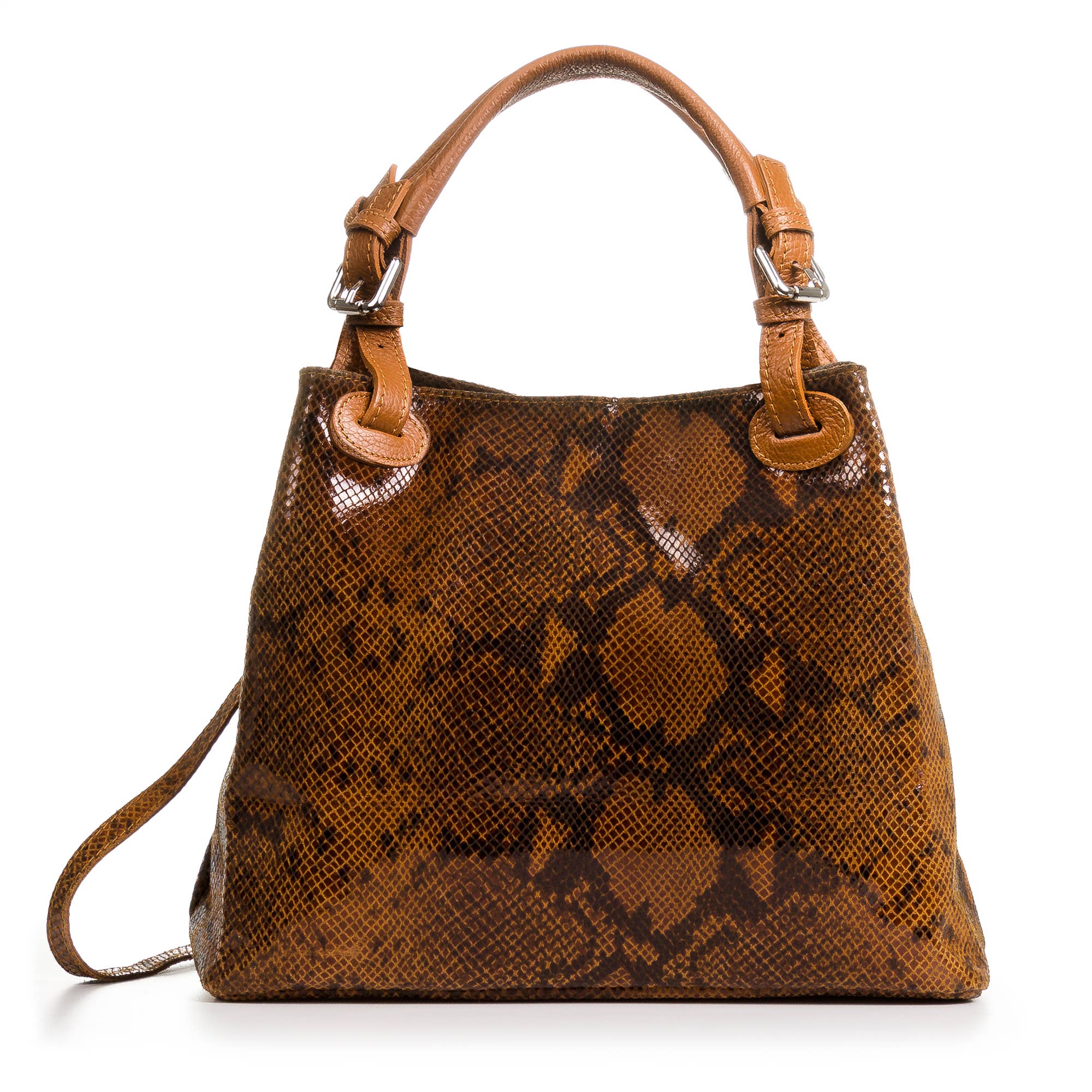 FIRENZE ARTEGIANI – Sacola - Mulher por atacado – Bolsa Tote Feminina Godeberta em Camurça de Python e Couro Legítimo4