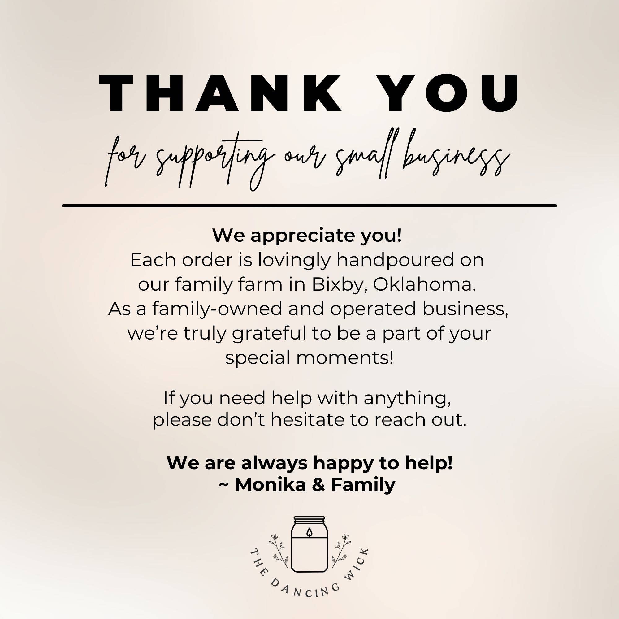 THE DANCING WICK CANDLES - Wholesale Jar/Filled Candle - Maid of Honor Gift Candle / Wedding Cake Scent10