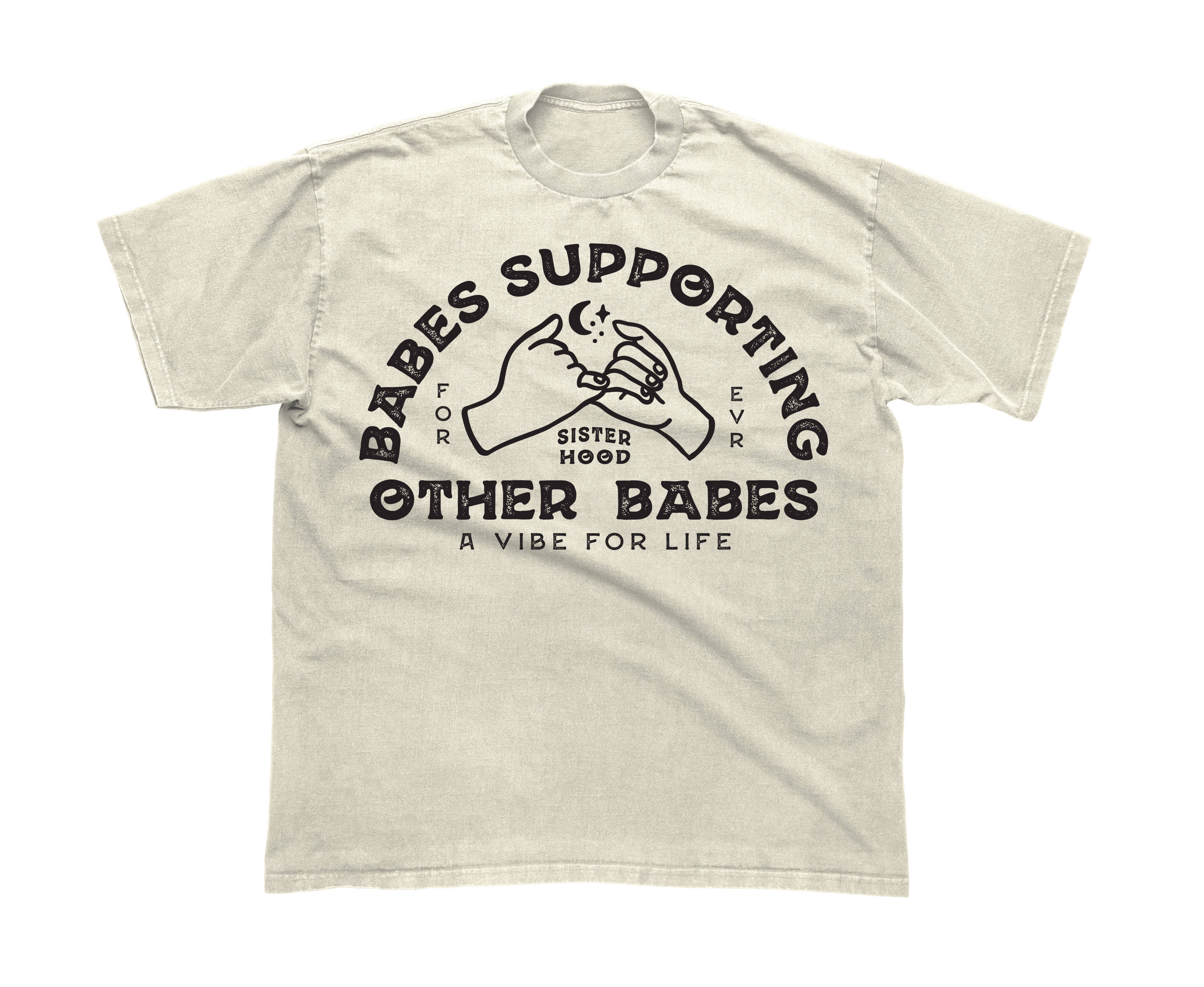 WE THE BABES - Wholesale T-Shirt (Graphic) - Women's - Babes Support Babes Feminist Tee  - Ivory3