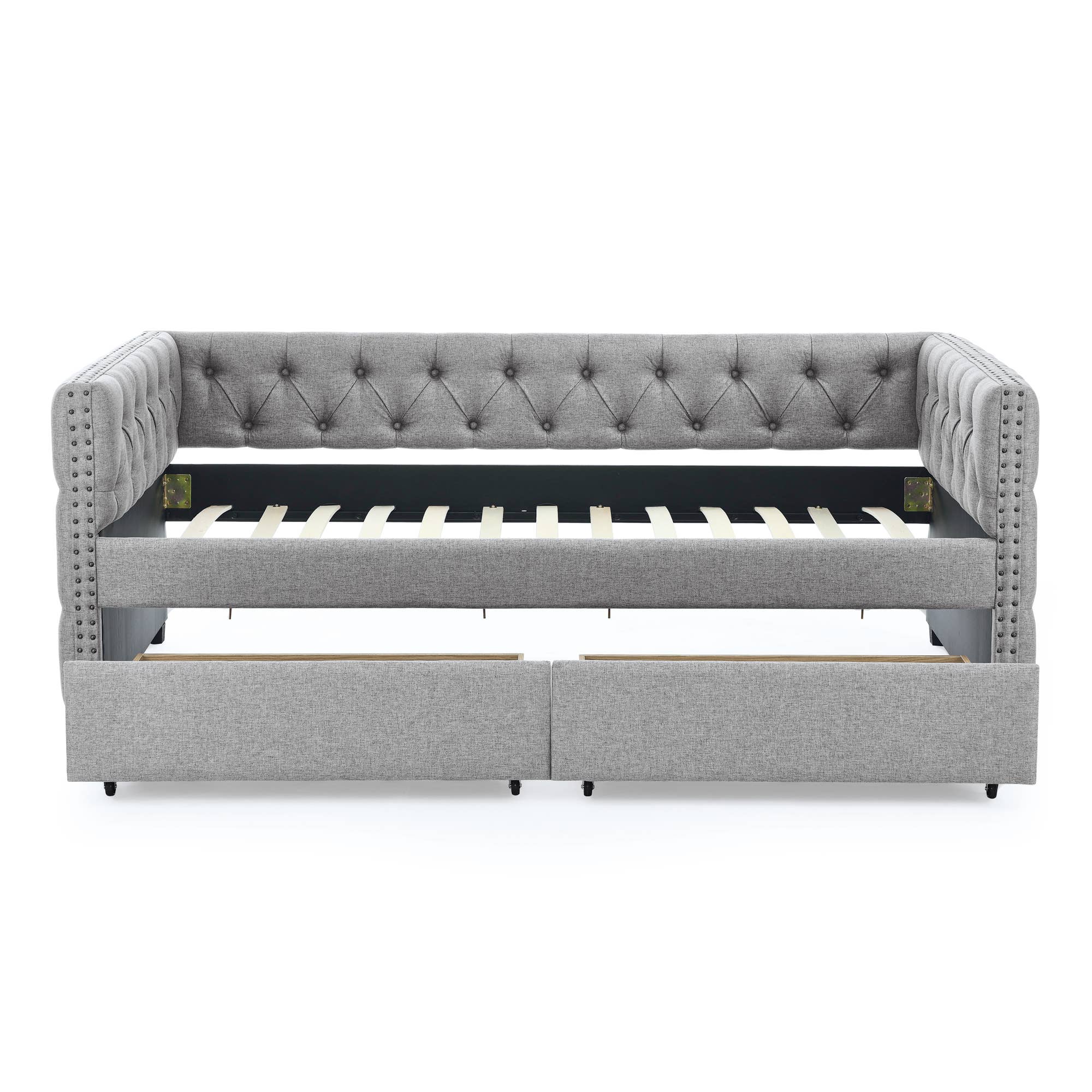 39F Inc. - Wholesale Bed - Upholstered Twin Size Daybed with Two Drawers with Button25