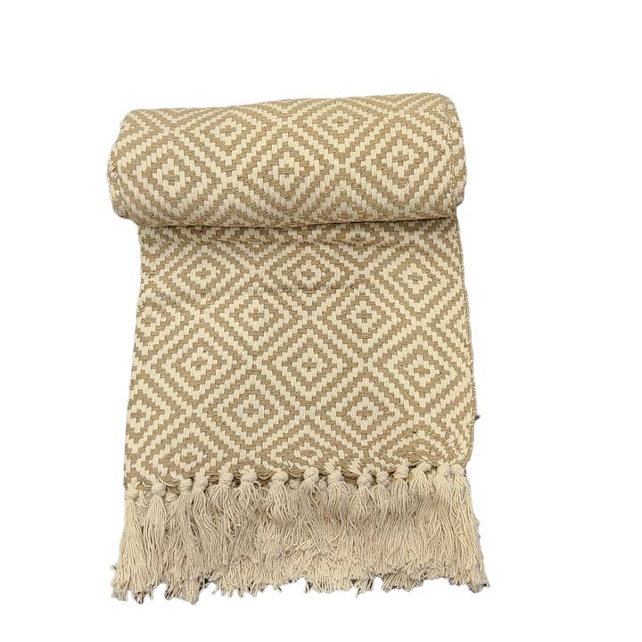 Asia West - Wholesale Throw Blanket - Teal, Blue, Plum, Tan or Black 100% Cotton Throw Blanket