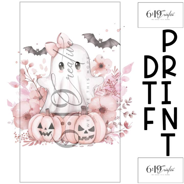 Impression DTF Pink Ghost pour la vente par 6:19 Creative