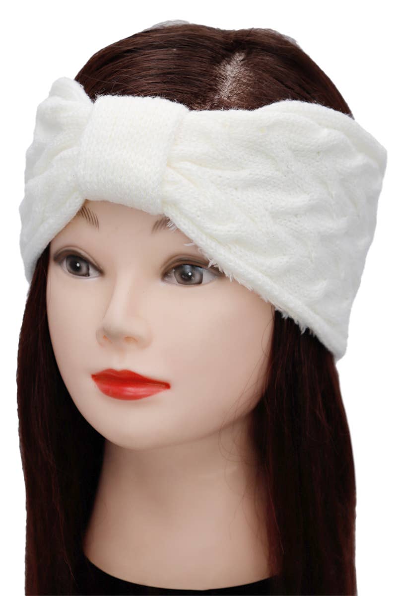 Cap Zone - Wholesale Fashion Headband - Women's - Cable Wrap Fleece Lined Braided Knitted Head Band1