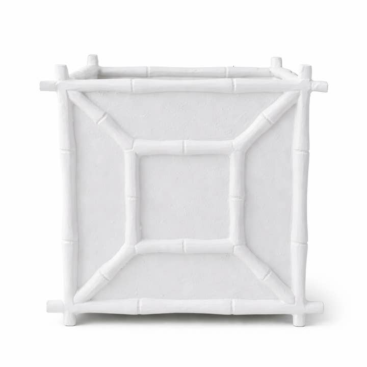 White Bamboo Box Planter for wholesale by The Enchanted Home