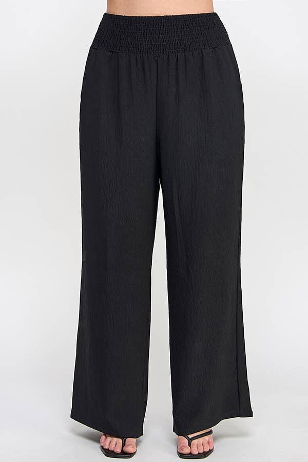 Haute Fox Plus Size & Contemporary - Vente Pantalon – femme - Pantalon grande taille à jambes larges avec taille smockée - WG18356-P13