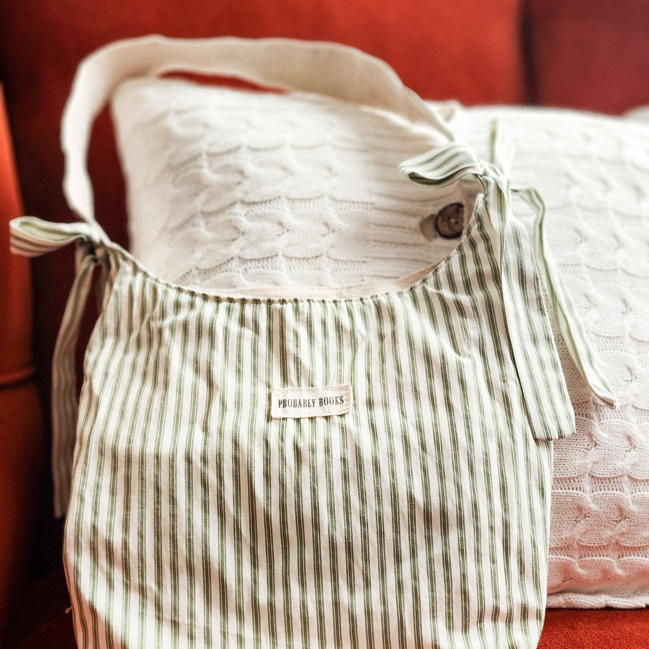 The Bean Workshop – wholesale Bärkasse - Dam – Förmodligen Böcker Randig Bomullsväska4