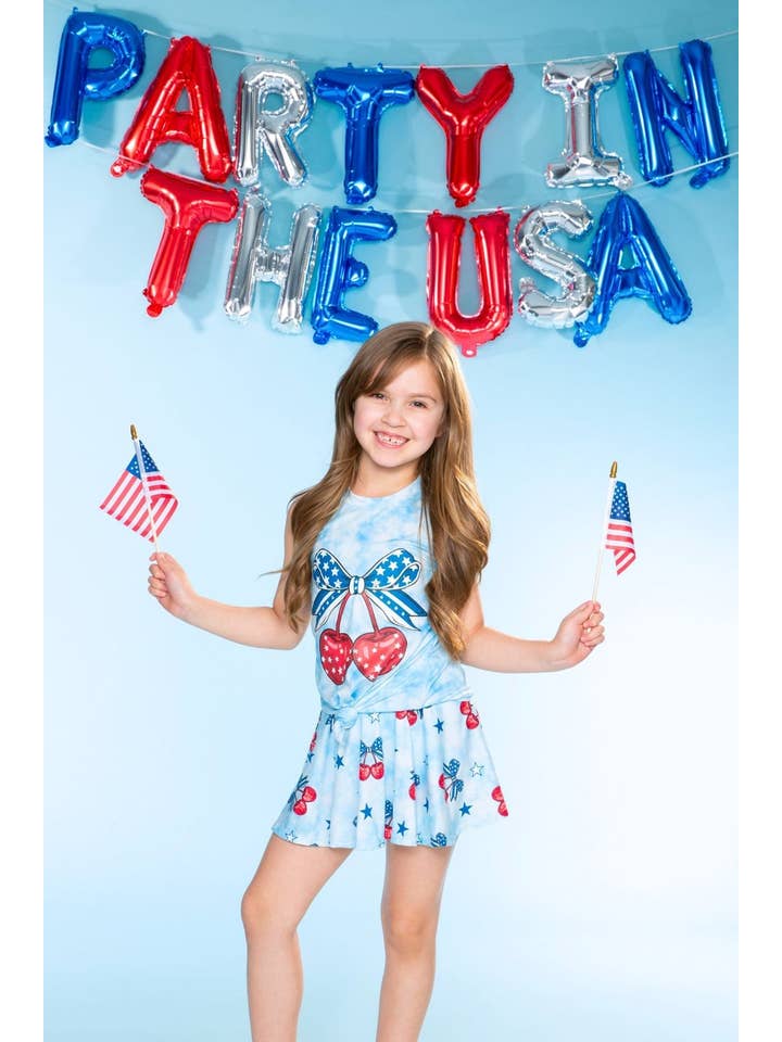 PixieLane - Wholesale Top & Skirt Set - Kids - Simply Soft Sleeveless Tie Tank & Skort Set