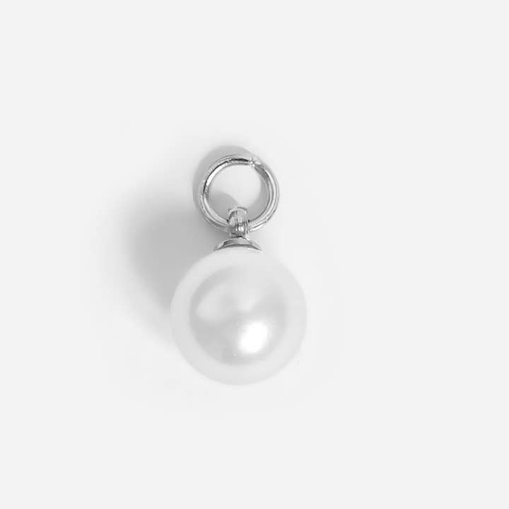 WJW - Wholesale Individual Charm/Pendant - 8mm Glass Pearl Charms