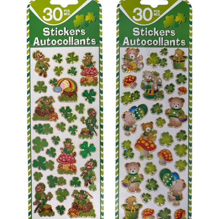 Pegatinas del Día de San Patricio - Hojas Variadas para venta al por mayor de Handee Products (HPC)