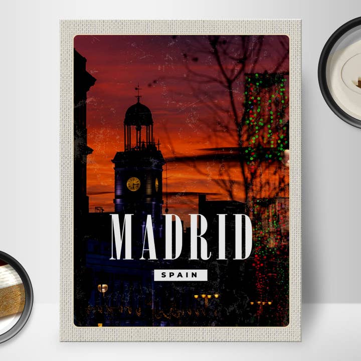 Femer – wholesale Sign – Madrid Spain Sunset Travel 30x40cm Wooden Sign