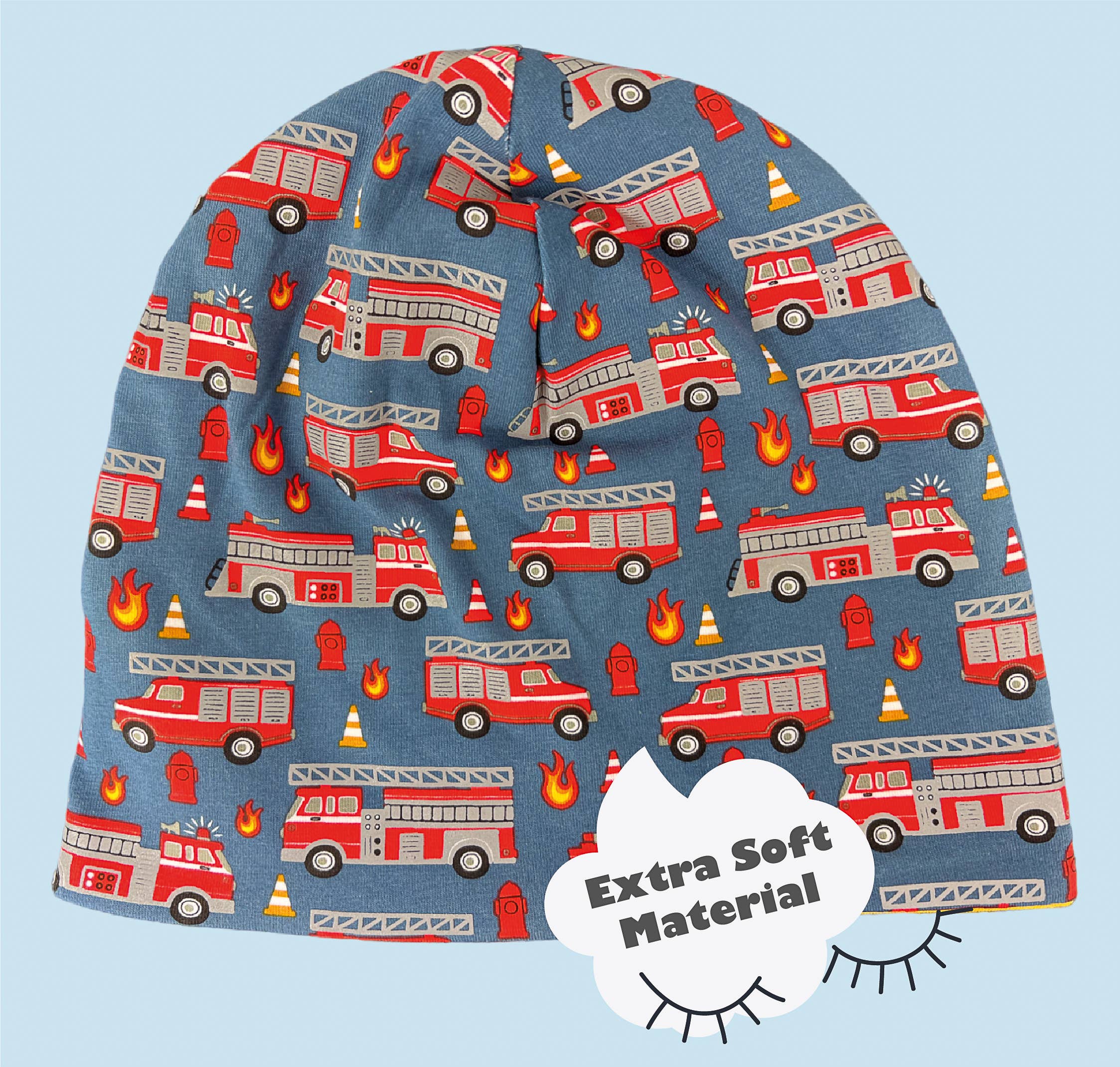 HECKBO – Engroshandel Beanie - Børn – 360° reflekterende hue og halsedisse - Brandvæsen - Jersey indvendigt2