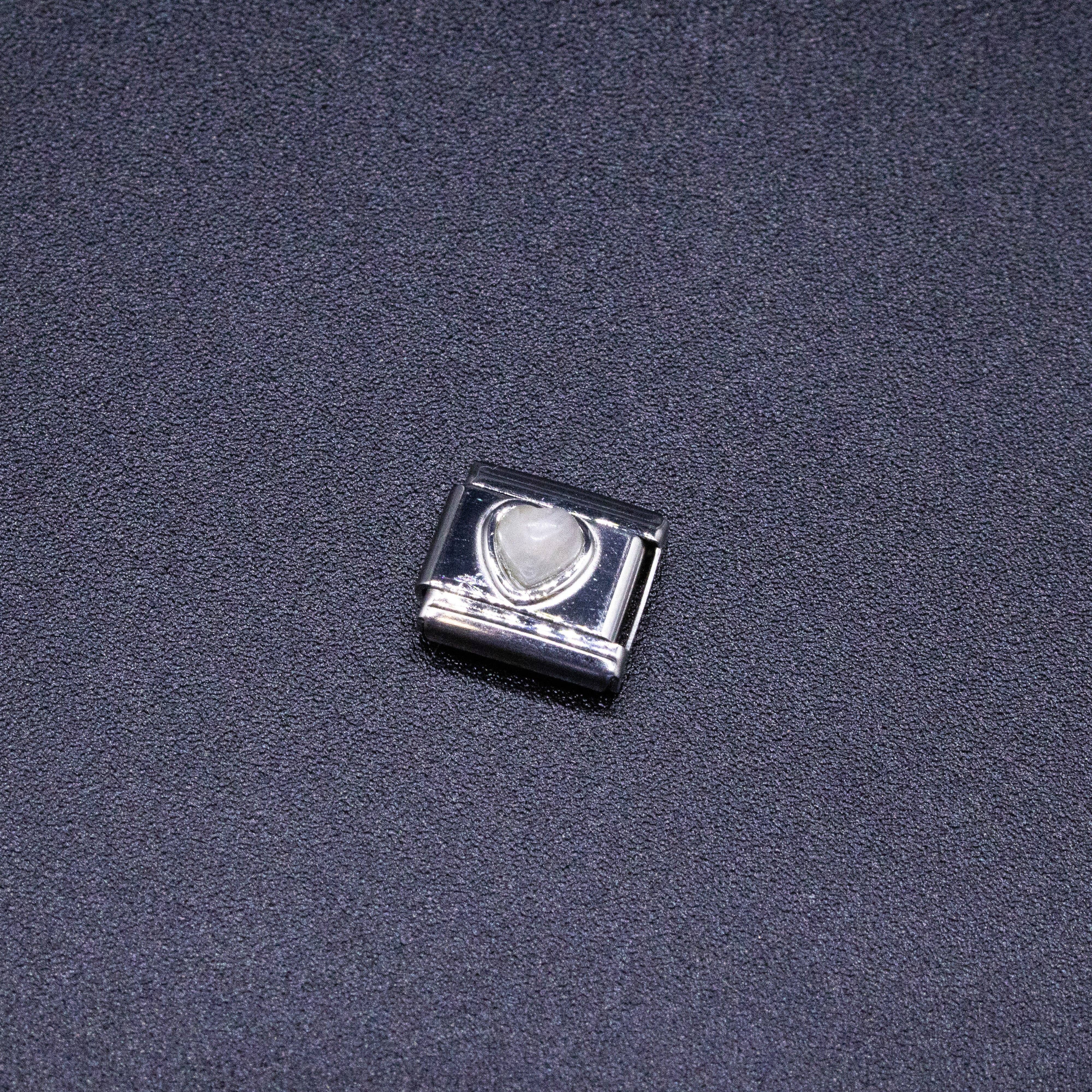 Natalia - Vente Breloques/médailles personnalisées - Breloques de bracelet à breloques italien - Maillons cœur en pierre précieuse10