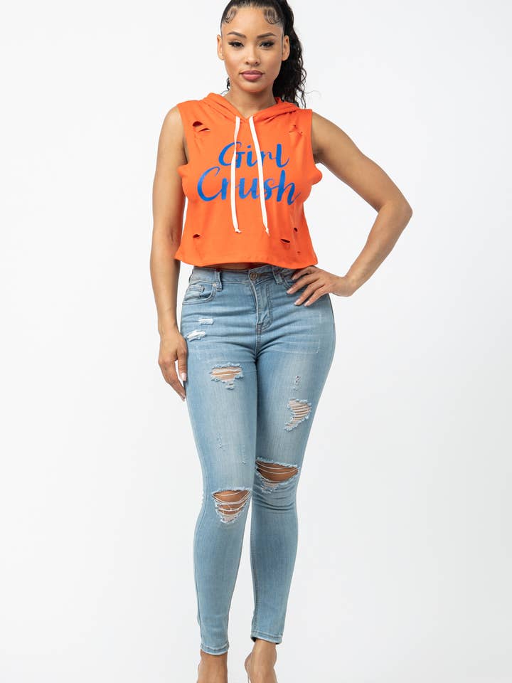 Julia by LoveJ - Wholesale Hoodie - Women's - Front Screen Laser Drawstring Hoodie Top5