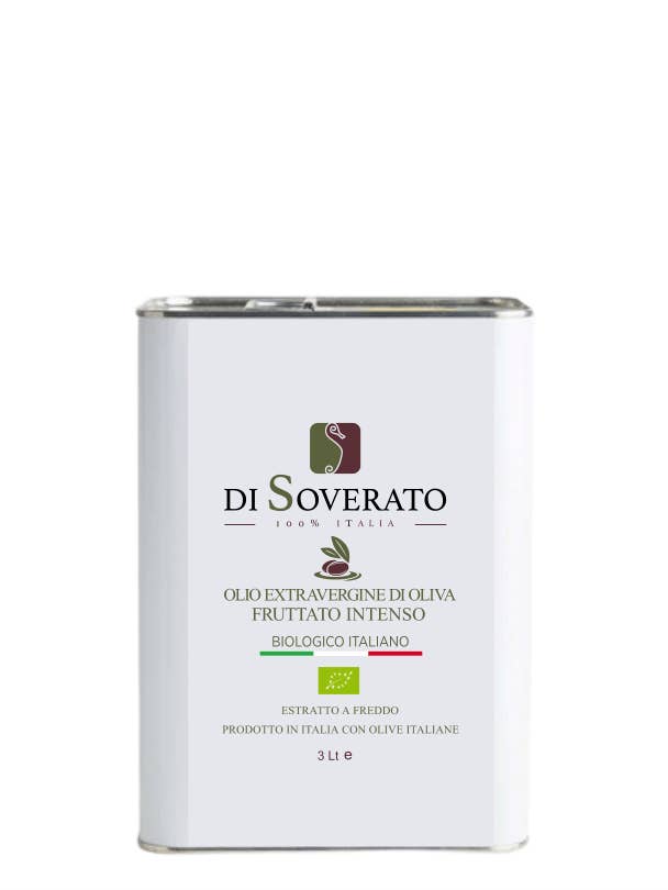 INTENSE FRUITY Organic Extra Virgin Olive Oil in Tin for wholesale by Olio di Soverato