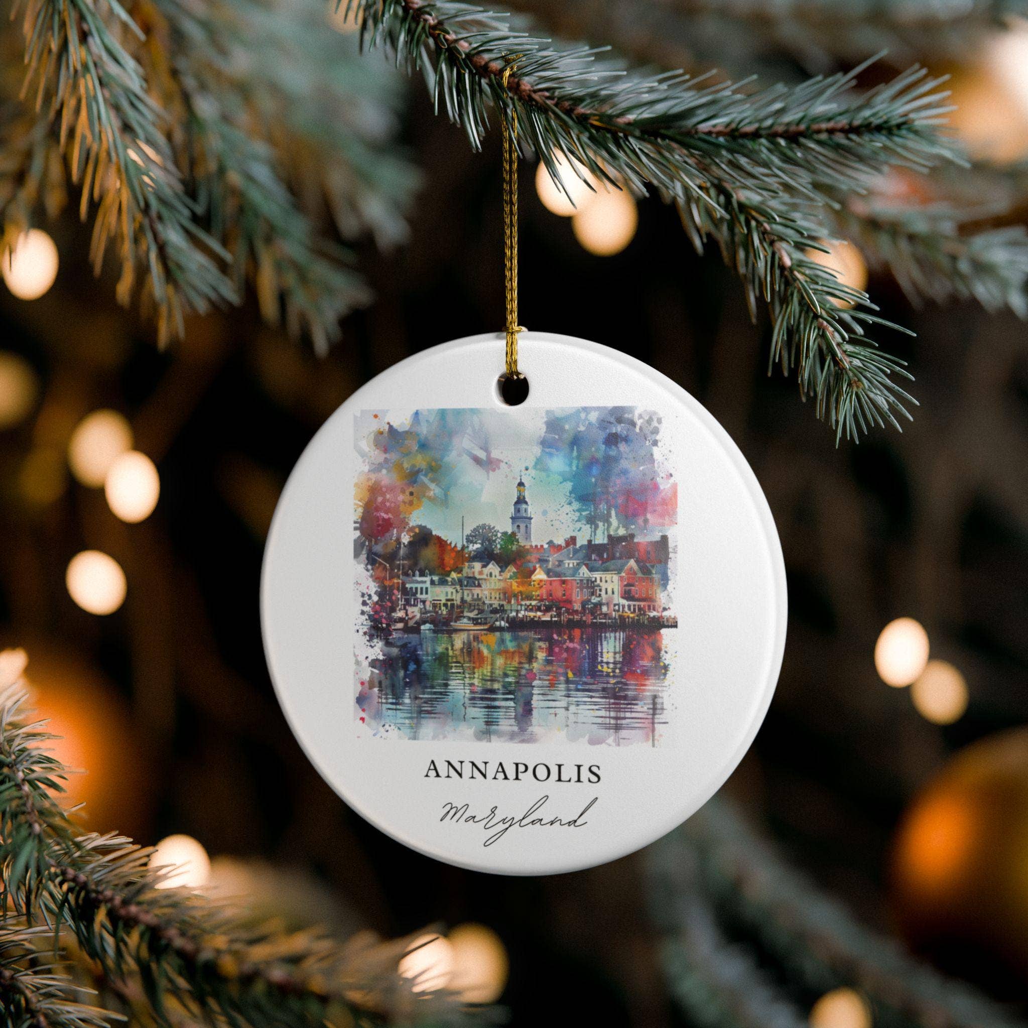 Premium Travel Art - Wholesale Ornament - Annapolis MD Ornament: Unique Annapolis Souvenir, Annapolis MD Xmas Decor, and Authentic Maryland Gift0