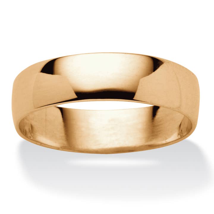 Polished 14k Gold Plated Sterling Silver Wedding Band 5mm for wholesale by PalmBeach Jewelry