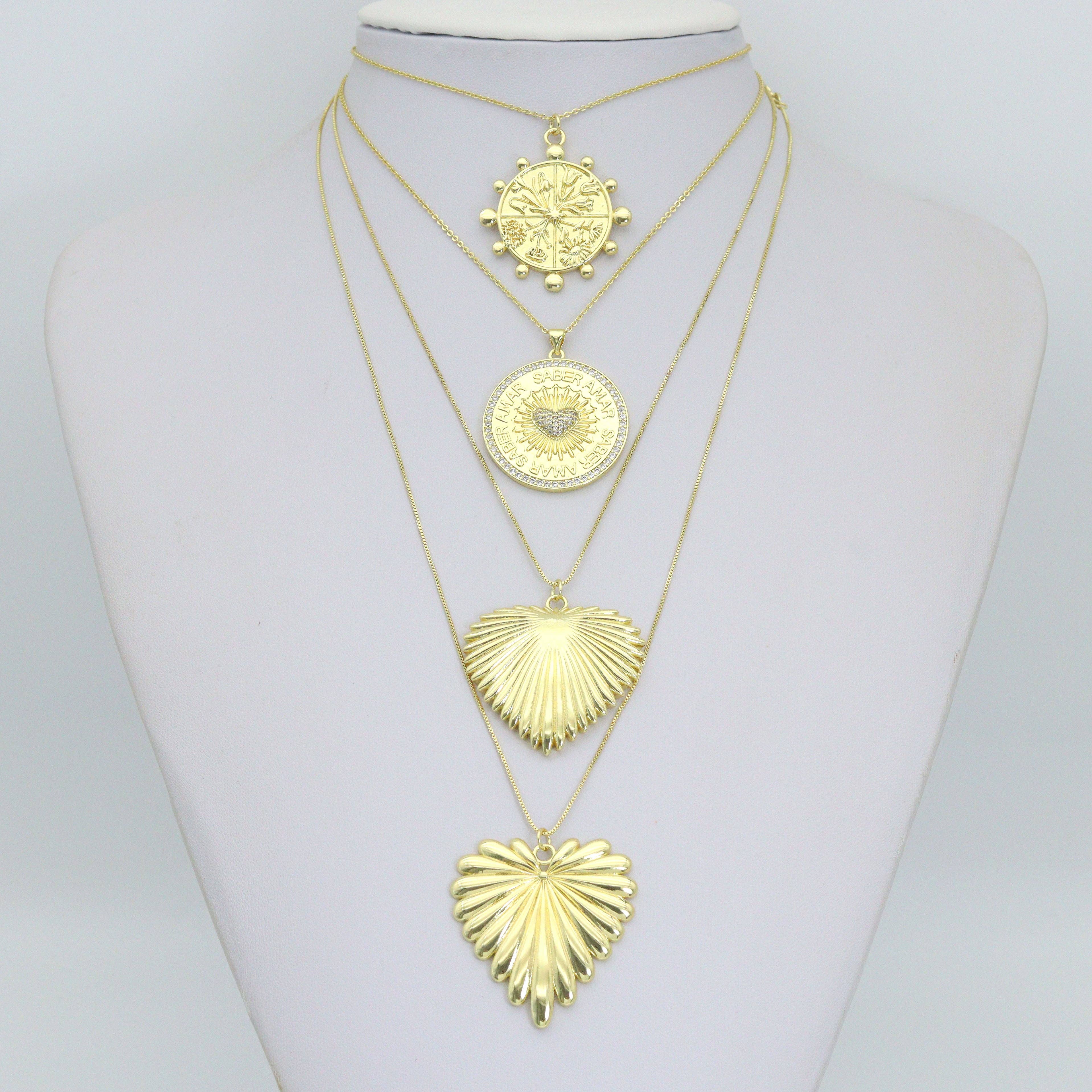 BestBeads&Beyond - Wholesale Individual Charm/Pendant - Large Spike Coin, Heart Charm Pendant, Sku#LK12893