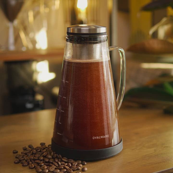 Lufttæt Borosilikat Koldbrygget Iskaffe Maskine 1,5L/51oz for engroshandel hos Ovalware