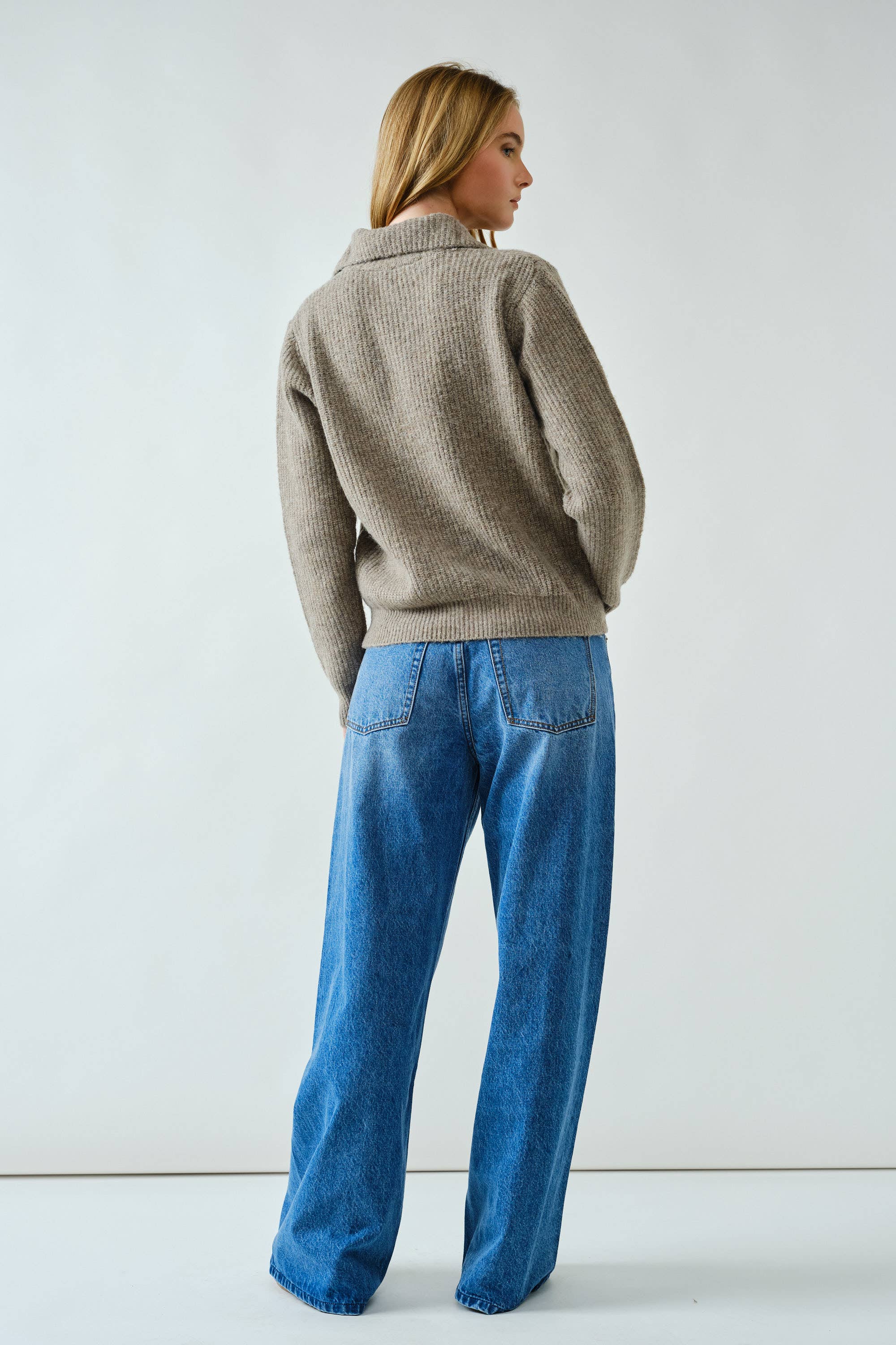 Aaron & Amber - Wholesale Knit Sweater - Women's - AJT5389 STITCH DETAIL COLLAR PULLOVER SWEATER13