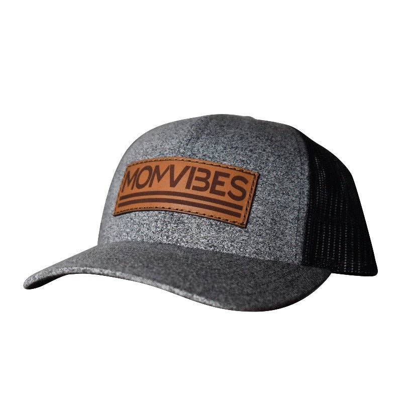 Dadbod Apparel – Großhandel Trucker-Cap – Damen – MomVibes - Curved Bill Trucker Hysterese (gesprenkeltes Schwarz/Schwarzes Netz)1