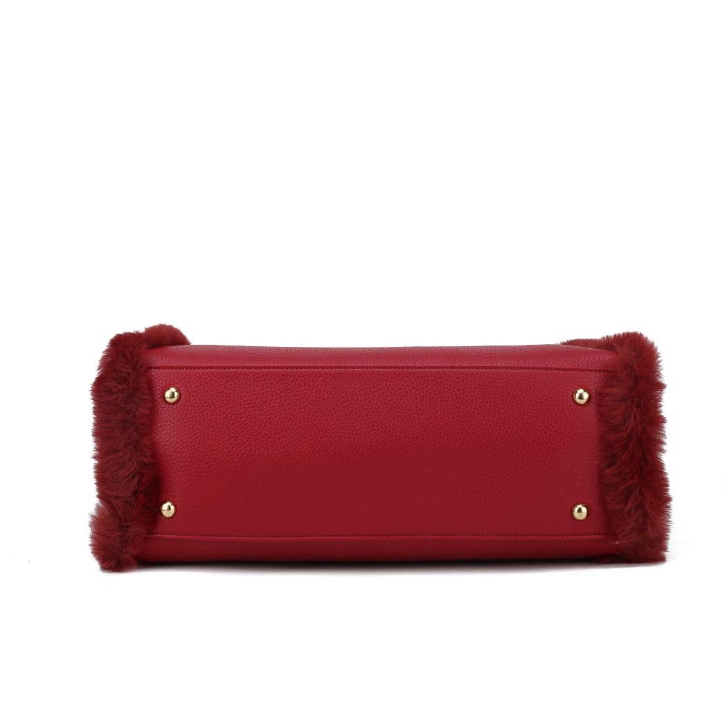 MKF Collection – wholesale Tote bag – Women's – Liza Vegan Leather with faux fur Women Tote Bag by Mia K13