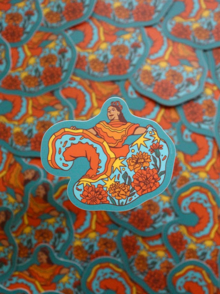 Marigold Dancer Sticker for wholesale by YAMZ: World of Color