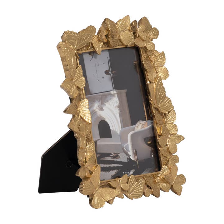 Sagebrook Home - Wholesale Picture Frame - Photo Frame - Gold Resin Butterflies Border, 4x6 in.6