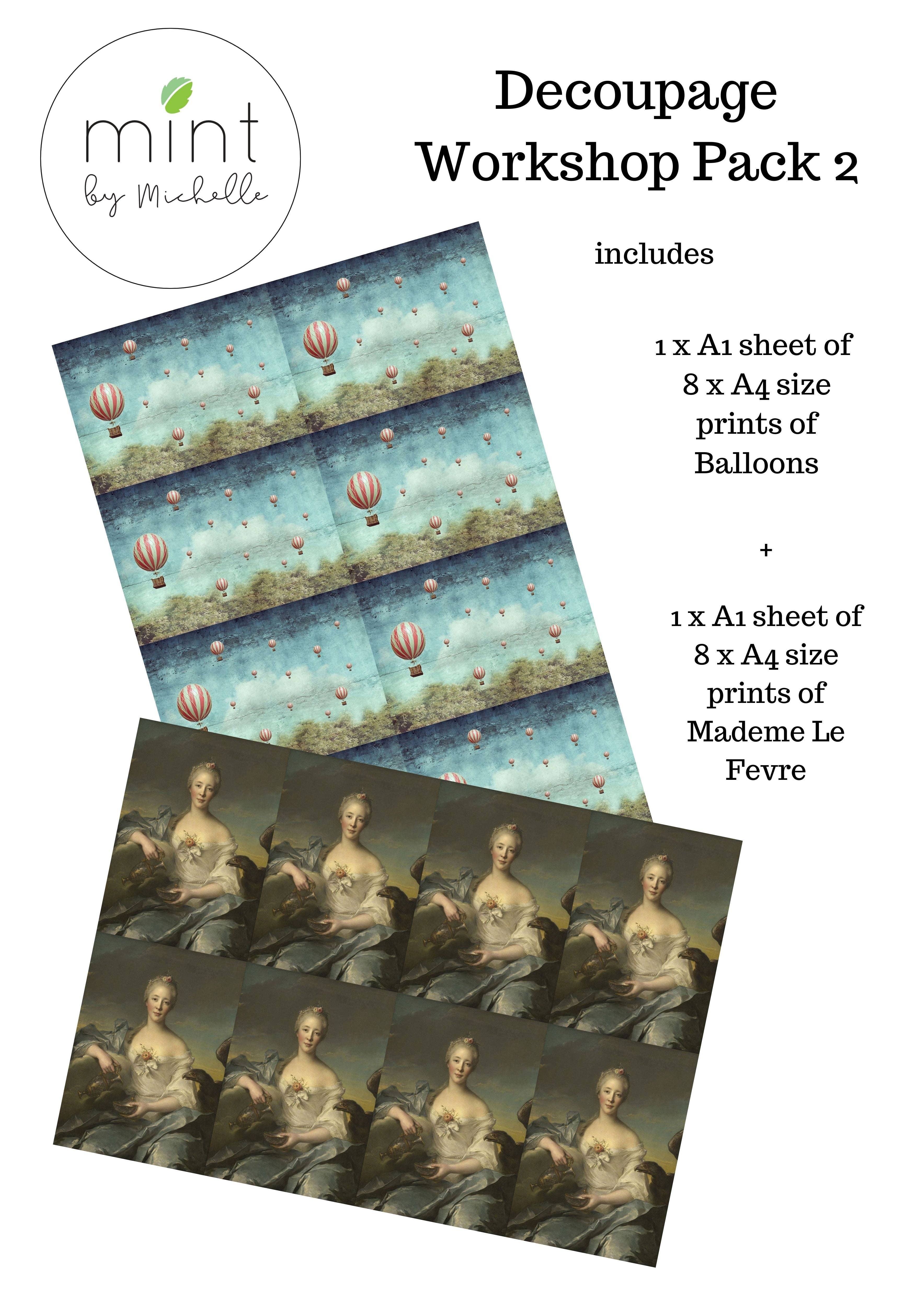 Mint by Michelle – wholesale DIY craft kit – Decoupage Workshop Pack 20