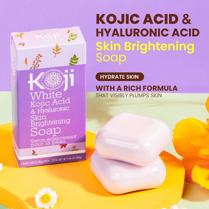 Kojic Acid & Hyaluronic Acid Brightening Soap (2 Bars) for wholesale by Koji White
