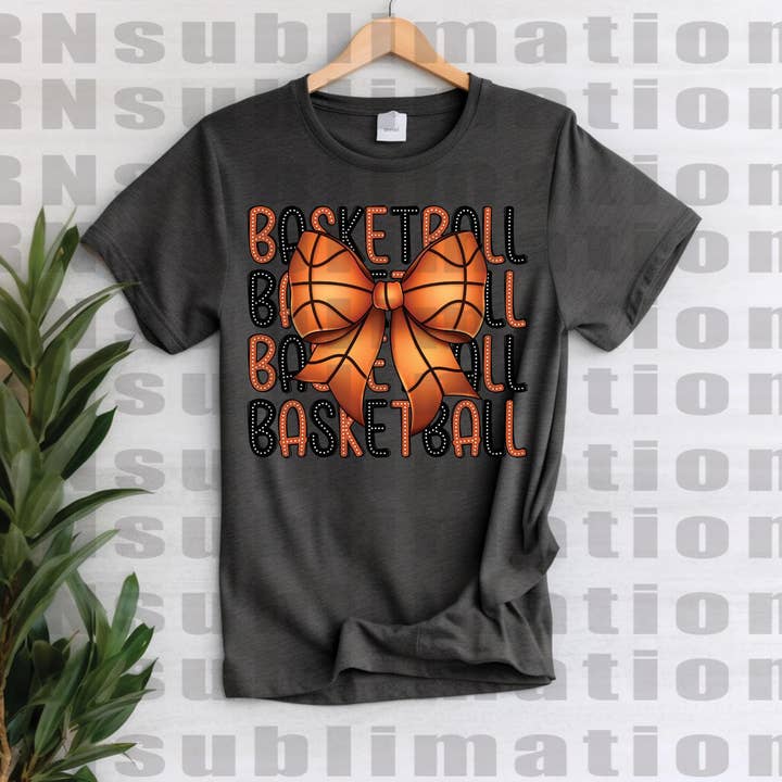 DTF Basketball Bow Transfer Ready to Press for wholesale by rnsublimation