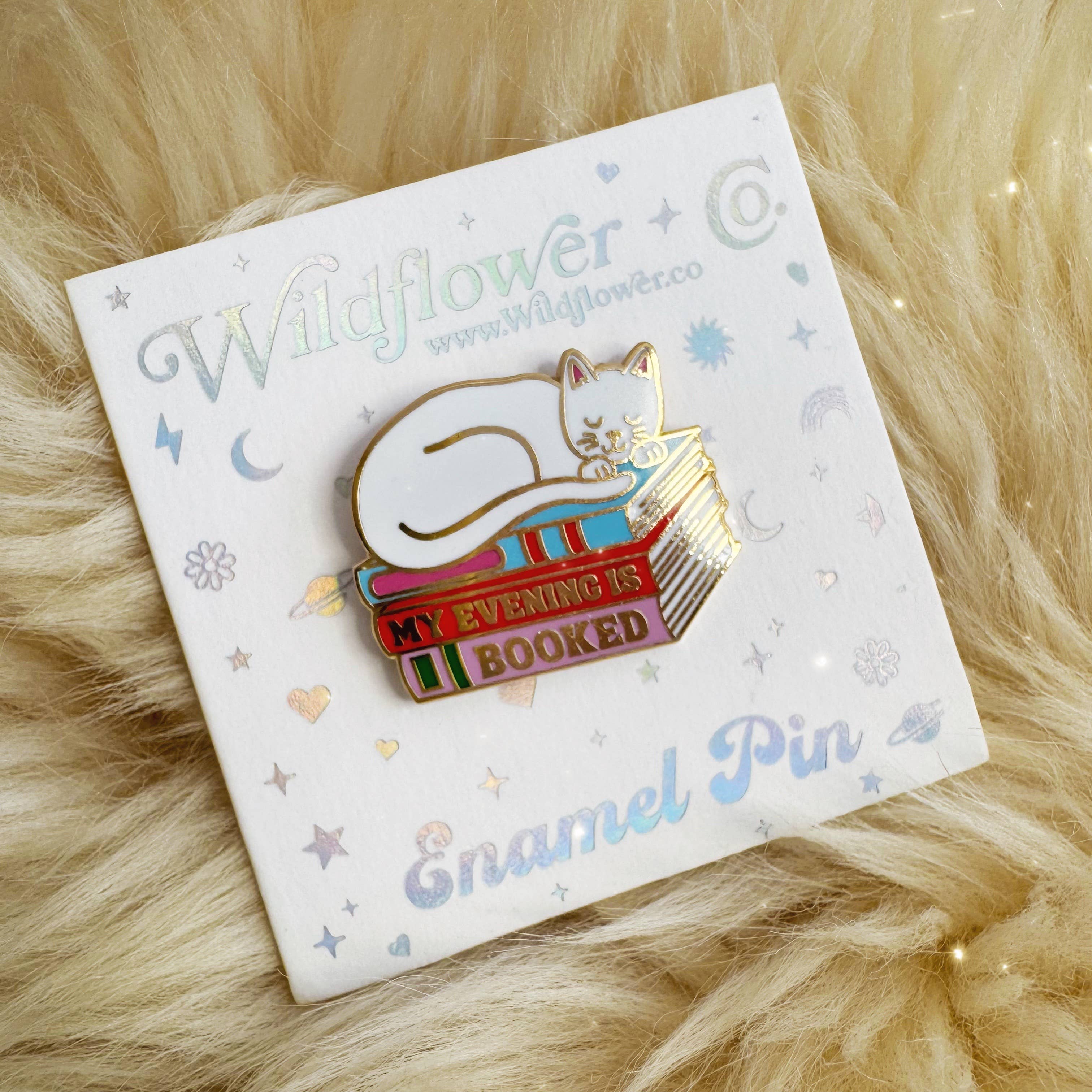 Wildflower + Co. - Wholesale Lapel Pin/Button - My Evening is Booked Enamel Pin4