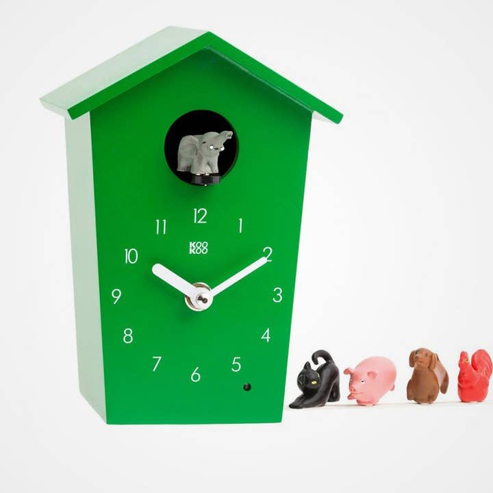 KOOKOO EU - Wholesale Muurklok - KOOKOO AnimalHouse moderne koekoeksklok met dierengeluiden1