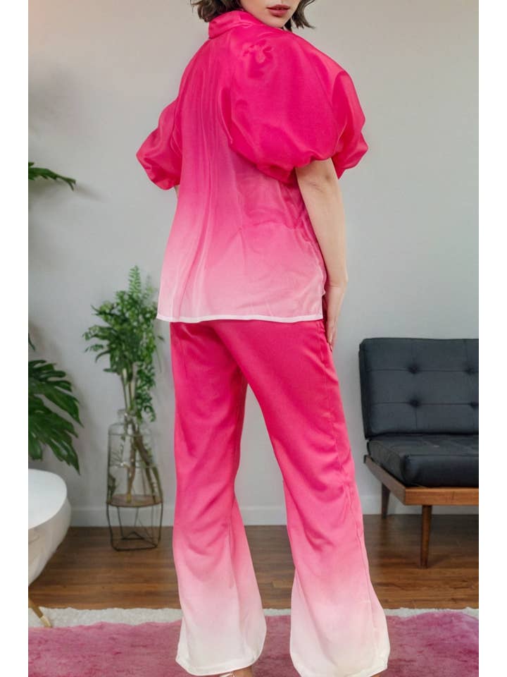 PINK A95001 OMBRE PANT / TOP SET for wholesale on Faire2