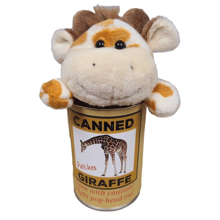 Canned Gifts - Wholesale Stuffed/Plush Toy - Kids & Baby - Patches the Canned Giraffe - Stuffed Animal Plush w/Jokes