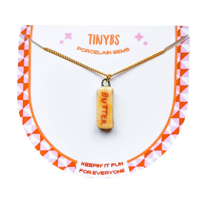 3D Butter Stick Necklace for wholesale by tinybs ceramics