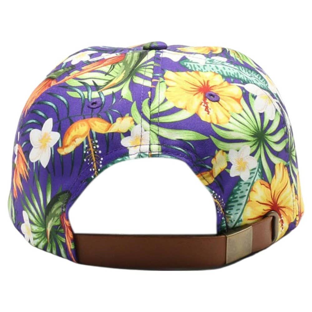 DOBBI - Wholesale Flat Brim Cap - Unisex - CAMBRIDGE 5 PANEL UNSTRUCTURED FLORAL ROPE HAT5