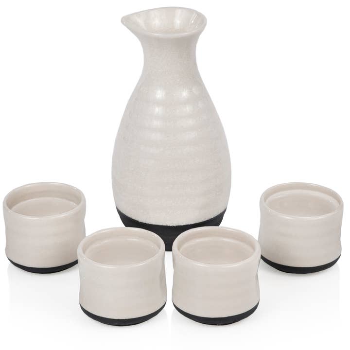 Fervor Hand Painted Glazed Ceramic Sake Set of 5 for wholesale by TRUE