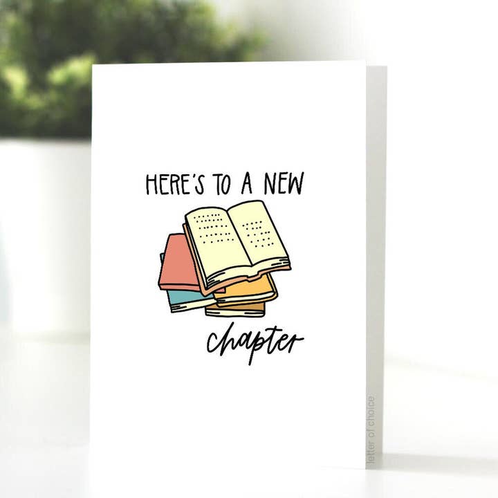 Carte de vœux « Voici un nouveau chapitre » pour la vente par Letter of Choice