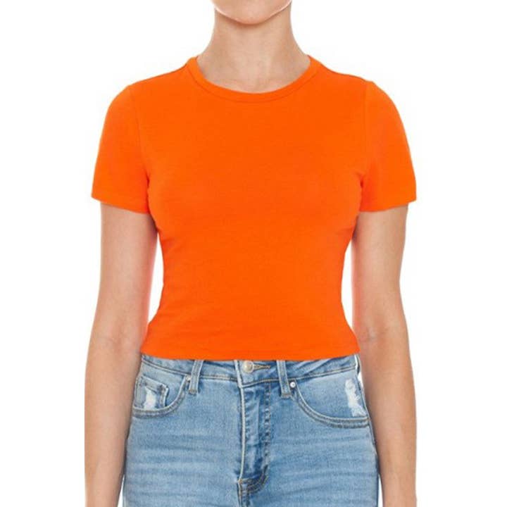 UP CLOTHING - Wholesale T-Shirt - Women's - CREW NECK SHORT SLEEVE CROP TEE TOP7