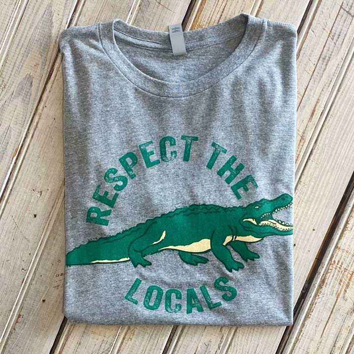 Nolaverse - Wholesale Screen Printed T-Shirt - Unisex - Respect The Locals Tee-tri grey