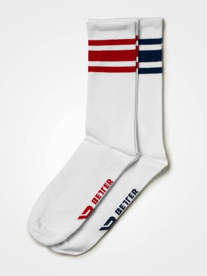 Better Bodies Gym Brooklyn Socks 2-pack, Dark navy/red for wholesale by fast protein