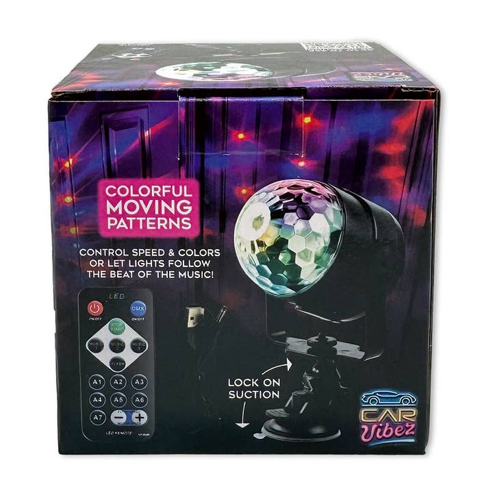 Novelty Brands - Wholesale Retailer Display - Home & Living - USB LED Disco Mood Light with Suction Cup Mount - 4 Display