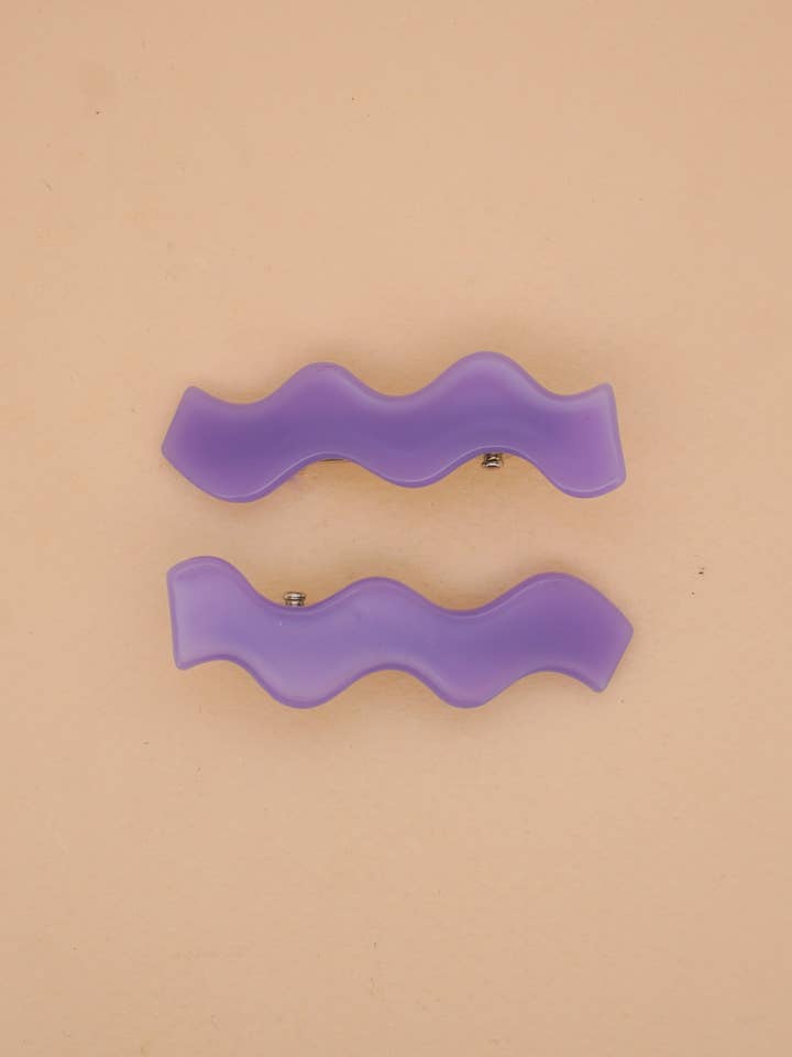 Squiggle Clips in Purple for wholesale by Paulina Otero