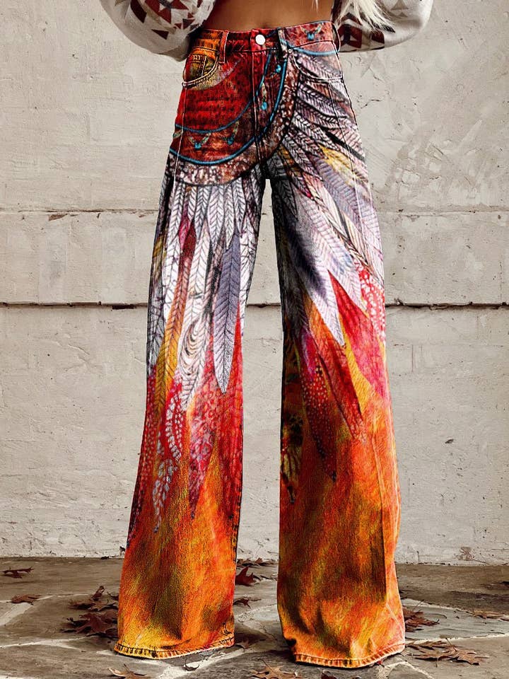 Tourtiwi - Venta al por mayor Vaqueros - Mujer - pantalones casuales estampados de gran tamaño para mujer, jeans finos de imitación